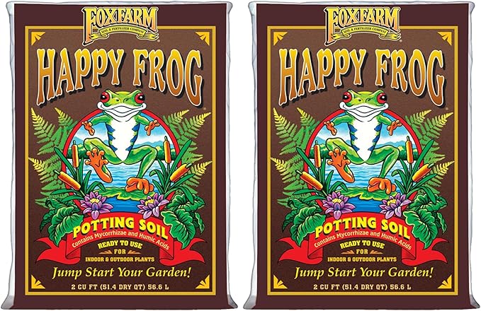 FoxFarm Happy Frog Potting Soil, 2cu ft (Pack of 2) - for Indoor/Outdoor Container Plants, Improves Root Efficiency, pH Adjusted for Optimal Nutrient Uptake - Contains Mycorrhizae and Humic Acids