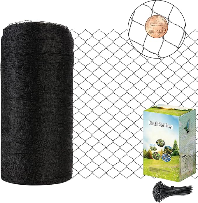POYEE 25 x 25 FT Bird Netting for Garden Woven Mesh Garden Netting for Plants, Vegetable, Fruit Trees, Blueberry Bushes, Strawberries Against Birds, Deer, Squirrels and Other Animals