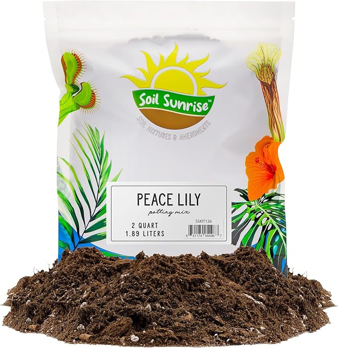 Soil Sunrise Peace Lily Potting Soil Mix (2 Quarts) for Planting, Growing, or Repotting Peace Lily Plants