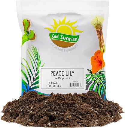 Soil Sunrise Peace Lily Potting Soil Mix (2 Quarts) for Planting, Growing, or Repotting Peace Lily Plants