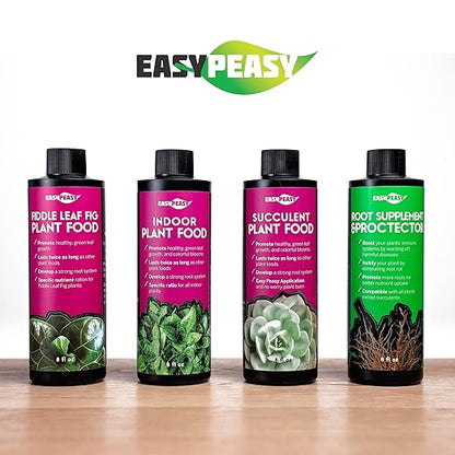Liquid Indoor Plant Food, All-Purpose Indoor Plant Fertilizer, Liquid Plant Food, Easy Peasy Plants House Plant Fertilizers 4-3-4 Plant Nutrients, House Plant Food | Lasts Same as 8 oz Bottle
