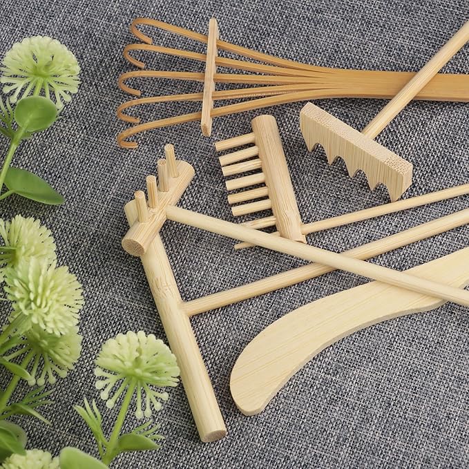 18 PCS DIY Sand Zen Garden Tools, Mini Zen Garden Rake Sets for Serenity and Spiritual Meditation, Tasteful and Elegant Zen Garden Accessories for Home Decor, and Father or Mother's Gift, by GNIEMCKIN