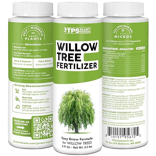 Willow Fertilizer for Willow Trees, Great for Weeping Willow, Corkscrew Willow, and Dappled Willow, Liquid Fertilizer by TPS Plant Foods, 1 Gallon (128oz Quart)