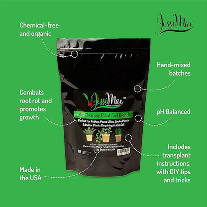 Jessi Mae Potting Soil - 4-Quart Bag, Perlite - Well-Draining Snake Plant Soil - Slightly Acidic Potting Mix for Indoor Plants