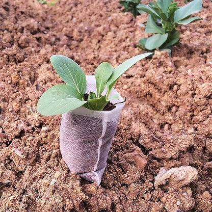 100PCS Plant Grow Bags, Non-Woven Plant Nursery Bags Fabric Seedling Pots for Garden