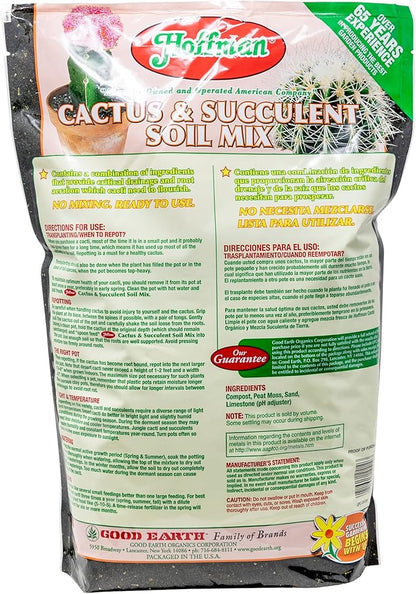 Hoffman Organic Cactus and Succulent Soil Mix to Provide Proper Drainage and Improve Growth in Cacti, 10qts, 3 Pack