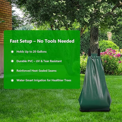 3 Pack Tree Watering Bags 20 Gallon – Slow Release Drip Irrigation for Trees, PVC Tree Watering Bag for New & Established Trees, Deep Watering in 5–8 Hours, Ideal for Fruit Trees & Young Saplings