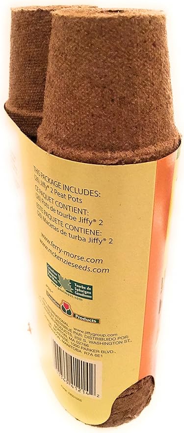 Jiffy-Pots Organic Seed Starting 2" Biodegradable Peat Pots, 26 Pack