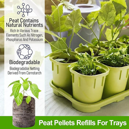 Legigo 300 Pcs 30mm Peat Pellets Seed Starter Soil Pods- Seedling Soil Peat Pods for Seed Starting, Compressed Seed Pod Root Starter Plugs for Garden Plant Cuttings Planting Herb Flower and Vegetables