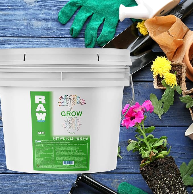 RAW All in One Grow 10lb - Complete Plant Nutrition for Thriving Growth - Indoor, Outdoor, Hydroponic Use