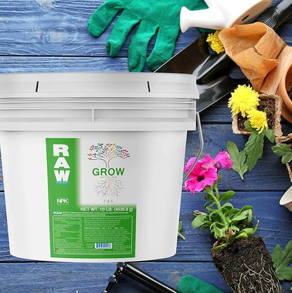 RAW All in One Grow 10lb - Complete Plant Nutrition for Thriving Growth - Indoor, Outdoor, Hydroponic Use