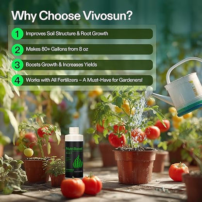 VIVOSUN Seaweed and Kelp Fertilizer, Concentrated Plant Additive NutriBoost (0-0-1), All-Purpose Liquid Food for All Growing Stages, for Trees, Vegetables, Flowers, Fruits, Lawn, Plants, 8 Ounces