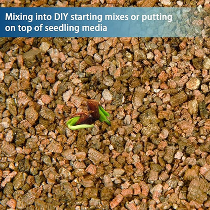 Vermiculite for Gardening 2qt, Coarse Vermiculite for Plant Propagation, Cutting and Seed Starting, Maintain Soil Moisture for Potting Orchids, Succulents, Fungi, and Hydroponics