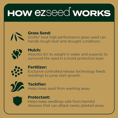 Scotts EZ Seed Patch & Repair Southern Gold Blend for Tall Fescue Lawns, Mulch, Grass Seed and Fertilizer for Bare Spots and Repair, Bred for The South, 3.75 lbs.