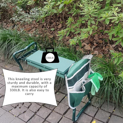 Garden Kneeler and Seat Heavy Duty - Foldable Kneeling Stool with Large Tool Pouch & Storage Bag, Space-Saving, Ideal Gift for Gardeners, Seniors & Parents
