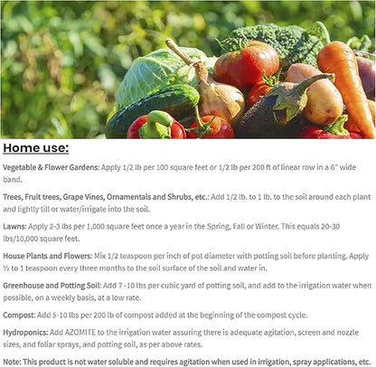 AZOMITE Micronized Bag - 100% Naturally Derived - OMRI Listed – Great for Hemp, Fertilizer, Soil Mixes and Home Gardens - 44 Pounds