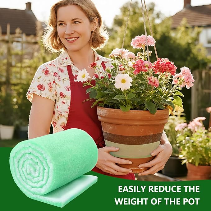 Flower Pot Filler Insert Adjustable Planter Inserts for Large Pots 2 Pcs 47.2" x11.8" Planter Fillers Drainage Material for Indoor Outdoor Gardening Ups a Daisy Pot Fillers for Planters