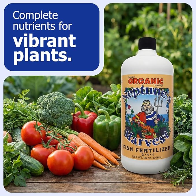 Neptune's Harvest Fish Fertilizer 2-4-1-36oz Bottle (Pack of 1) - Organic Liquid Plant Fertilizer - Fish Hydrolysate for Vegetables, Flowers, Fruit, Trees, Grass - Indoor and Outdoor Plant Food