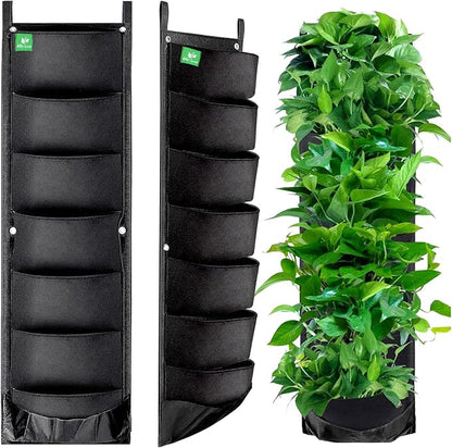New Upgraded Deeper and Bigger 7 Pocket Hanging Vertical Garden Wall Planter For Yard Garden Home Decoration