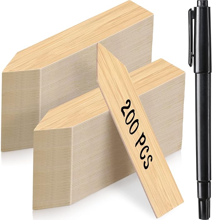 200Pcs Plant Labels,4 Inch Plastic Garden Plant Markers,Waterproof Nursery Plant Tags,Seed Labels,Pot Marker for Outdoor Indoor Garden Plants Label Stakes
