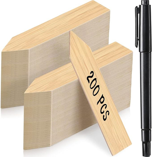 200Pcs Plant Labels,4 Inch Plastic Garden Plant Markers,Waterproof Nursery Plant Tags,Seed Labels,Pot Marker for Outdoor Indoor Garden Plants Label Stakes
