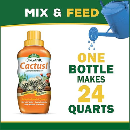 Espoma Organic Cactus! Plant Food, Natural & Organic Fertilizer for All Cactus, Succulents, Palm, and Citrus Both Indoors and Outdoors, 8 oz, Pack of 4
