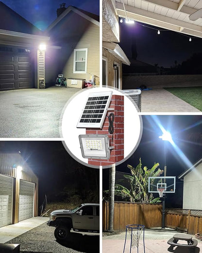 Dusk to Dawn Flood Lights Outdoor,2000 Lumen LED Security Motion Sensor Light with Remote Control for Outside,6500K Bright Illumination,Solar Rechargeable Lights for Porch, Yard,Garden, Wall (5000MAH)