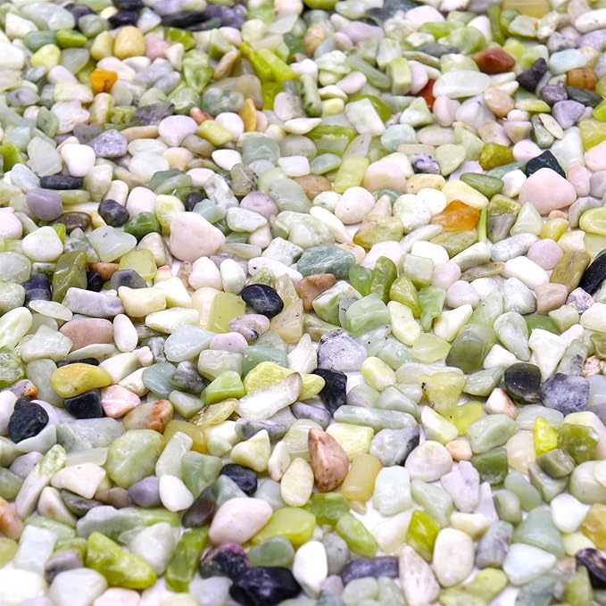 Rocks for Plants. Green Jade Decorative Polished Pebbles. 3/8 Inch – 10 lbs for Plants, Garden, Landscaping, Crafting, Succulents, pots (XSM (0.375 Inch), Green Jade - Polished, 10)