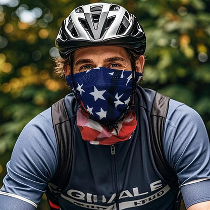 Bilymate USA Flag Cooling Neck Gaiter UPF 50+ Seamless bandana, Breathable Mesh holes Tube headwear bandana headband for Men & Women