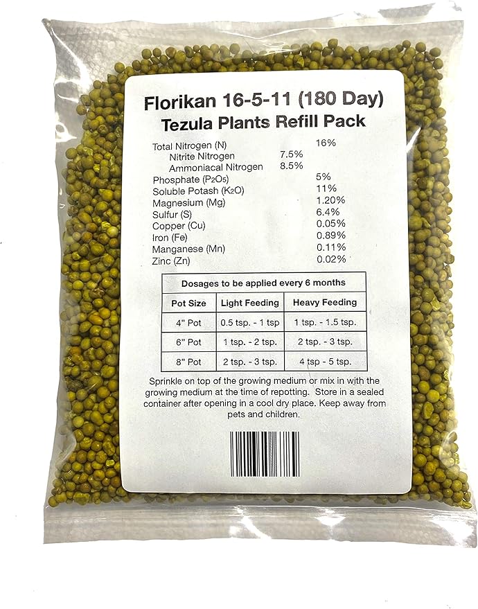 Florikan 16-5-11 NPK MAX Timed Release Fertilizer (180 Day). 3-1-2 Ratio for Proven Results. Excellent for Orchids and All Plants. (8 Ounces)