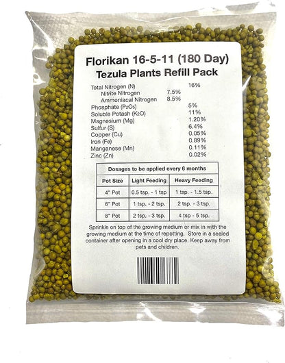 Florikan 16-5-11 NPK MAX Timed Release Fertilizer (180 Day). 3-1-2 Ratio for Proven Results. Excellent for Orchids and All Plants. (8 Ounces)