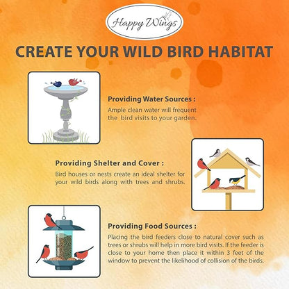 Happy Wings Nyjer/Thistle Seeds Wild Bird Food - 5 Pounds I No Grow Seed I Bird Seed for Wild Birds