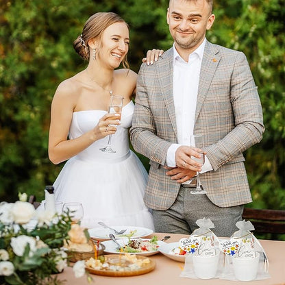 Cinrobiye 50 Sets Let Love Grow Wedding Favors for Guests Seed Packet Bags (Seed Not Include) with Tags & Labels Flowerpot for Bridal Shower Party Favors Bulk Wedding Souvenirs for Guests (Wild Flower)