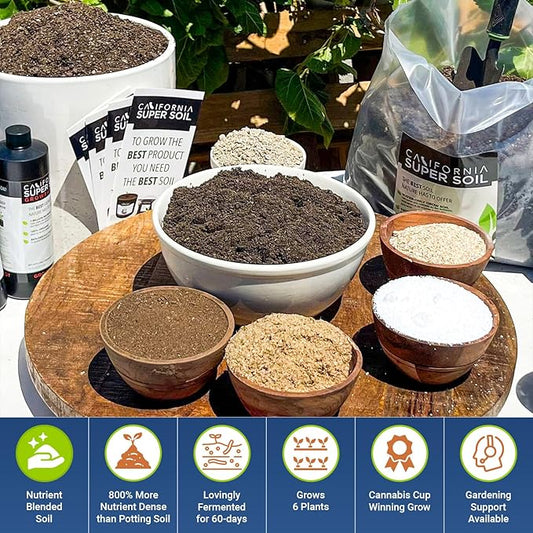 The Bud Grower | | California Super Soil | Premium 100% Nutrient Rich Organic Super Soil | 5 Pack of Hydroponic Nutrients and Grow Supplies | All-in-One Grow Tent Kit's & Supplies