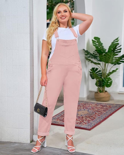 Vetinee Womens Classic Adjustable Straps Pockets Denim Bib Overalls Jeans Pants