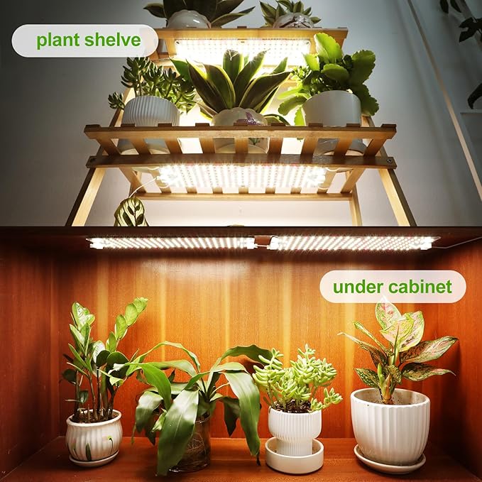 3Pack Panel Grow Lights for Indoor Plants, Seed Starting, Vegetables, Pot Plants, Bonsai with Timer, Ultra-Thin Under Cabinet & Shelf Full Spectrum LED Plant Growing Lamps, Multi-Panels Free Connect