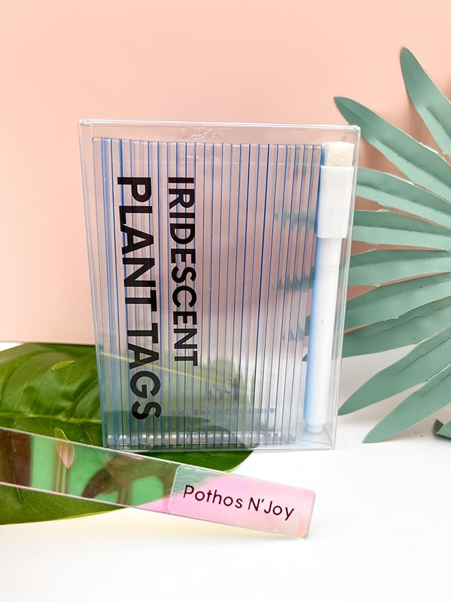 Iridescent Acrylic Plant Tags – Waterproof, Reusable Garden Markers for Houseplants, Herbs Outdoor Plants – Durable & Stylish Plant Labels for Indoor & Outdoor Use (Set of 25) by Propagation Diaries™
