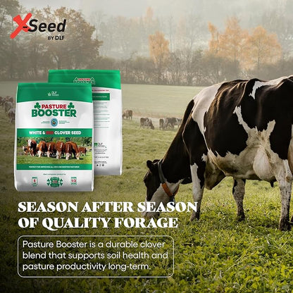 DLF Pasture Booster Clover Seed Mixture - Premium Clover Seed for Pastures, Livestock, Horses, Providing Protein & Essential Nutrients Enhance Soil Health - (White & Red Clover) 5 lbs, 0.21 cubic feet