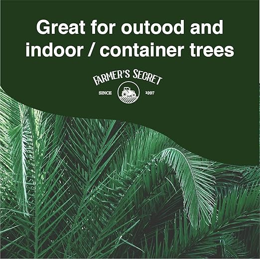 Farmer's Secret Palm Tree Booster Fertilizer - Super Concentrated 4-15-12 Formula - Formulated for All Types of Palm Trees at All Life Stages - Outdoor and Indoor/Container Trees (32oz)