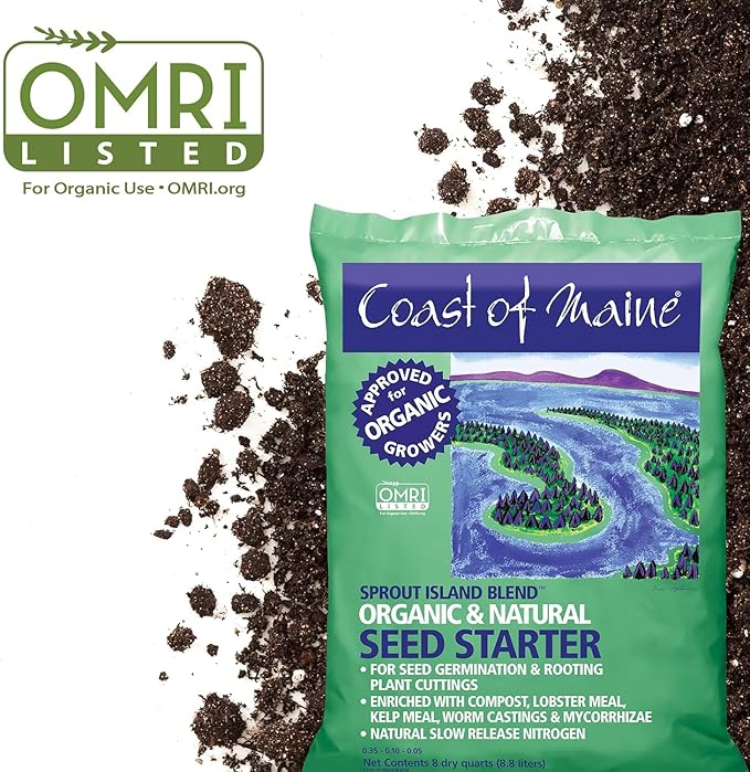 Coast of Maine, 8qt (Pack of 6) Sprout Island Blend, Organic & Natural Seed Starter for Seed Germination & Root Plant Cuttings