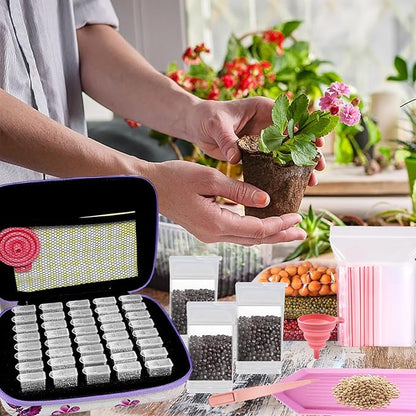 40 Slots Seed Storage Organizer, Seed Organizer with 40 Label Stickers, 20 Clear Storage Bags, Seed Storage Container for Flower Vegetable Plants Garden Seeds Saving (40 Slots)