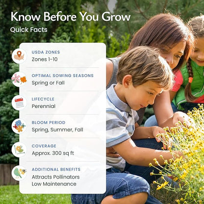 Created By Nature All Perennial Flower Seeds, 15 Flower Varieties, 49,000 Wildflower Seeds