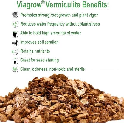 Viagrow® 16 qt. (0.5 cu. ft.) Coarse and Chunky Grade Vermiculite Soil Amendment (1-Pack) / A Product of The Harvest Company™