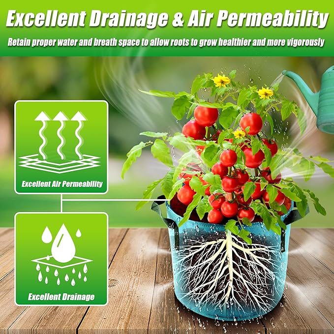 7 Gallon Grow Bags, 7 Pack Colorful Fabric Plant Pots with Handles for Garden and Outdoor Planting