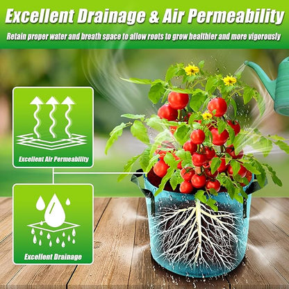 7 Gallon Grow Bags, 7 Pack Colorful Fabric Plant Pots with Handles for Garden and Outdoor Planting