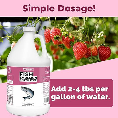 Fish Emulsion Fertilizer – Liquid Organic Fish Emulsion Fertilizer for Plants & Vegetables, 1 Gallon