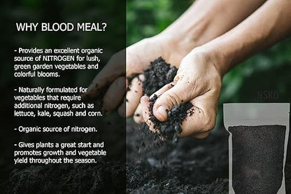 𝐁𝐄𝐒𝐓𝐒𝐄𝐋𝐋𝐄𝐑 Organic Blood Meal Fertilizer by Gardenera - 12-0-0 NPK - All-Natural Plant Food Source of Nitrogen for Organic Gardening, Flowers, Vegetables, Trees & Shrubs - 4 QUARTS