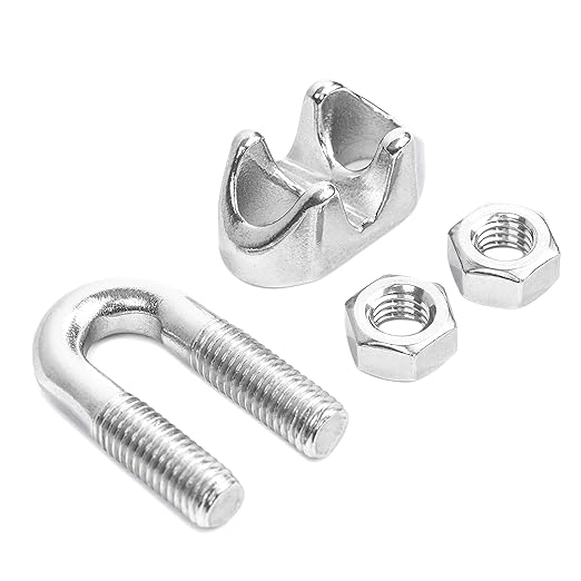 Light Duty Malleable Stainless Steel Wire Rope Clips for 3/8” Cables, T316 Marine Grade – Lot of 25