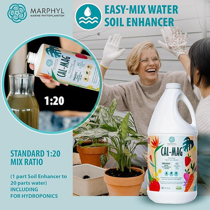 MARPHYL Organic Cal-Mag Liquid Fertilizer – Calcium & Magnesium Supplement to Correct Plant Deficiencies, Supports Strong Growth for Garden Flowers, Vegetables, Succulents & Hydroponics