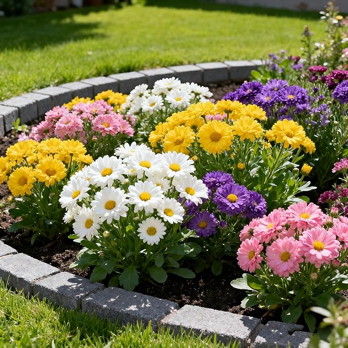 2000+ Pyrethrum Seeds, Mixed Color Pyrethrum Tanacetum Chrysanthemum Plant Garden Flower Seeds, Ideal for Chrysanthemum Flower for Planting Outdoor Perennial Garden Home Attracts Pollinators
